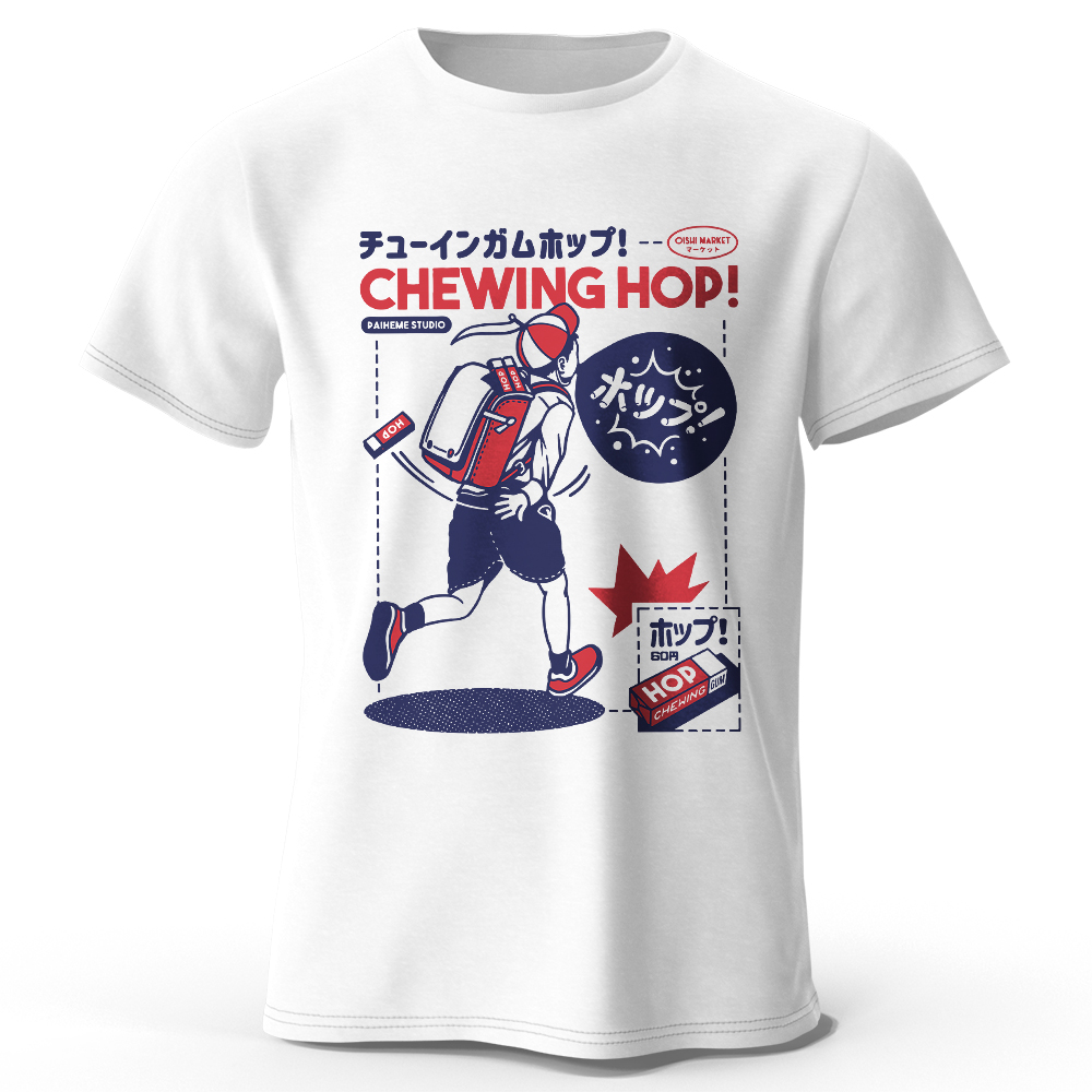 Japanese Snacks - Japanisches Snacks-T-Shirt mit handgezeichnetem Aufdruck –