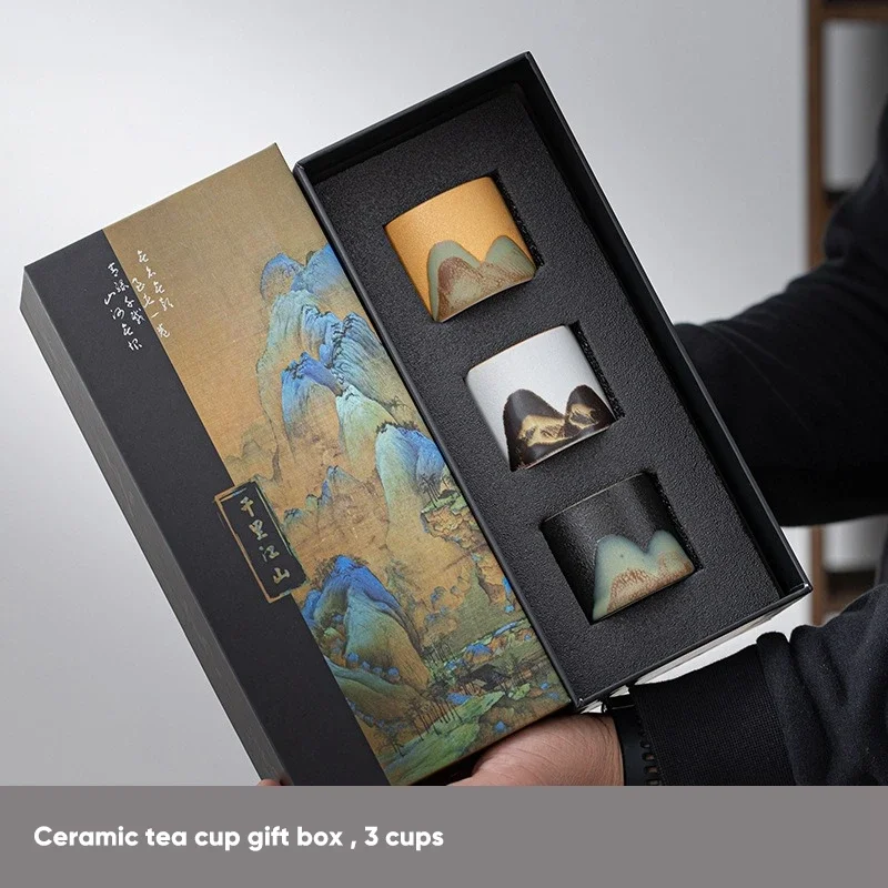 Japanese Pottery - Geschenkbox, japanische Keramik-Teetasse, Teeschale aus Porzellan,