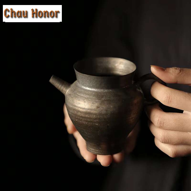 Japanese Pottery - 200ml chinesisches Eisen Rost glasierte Teekanne